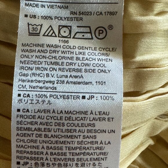 Banana Republic Factory Foil Pleated elasctic waist gold midi skirt size Medium - Picture 7 of 7